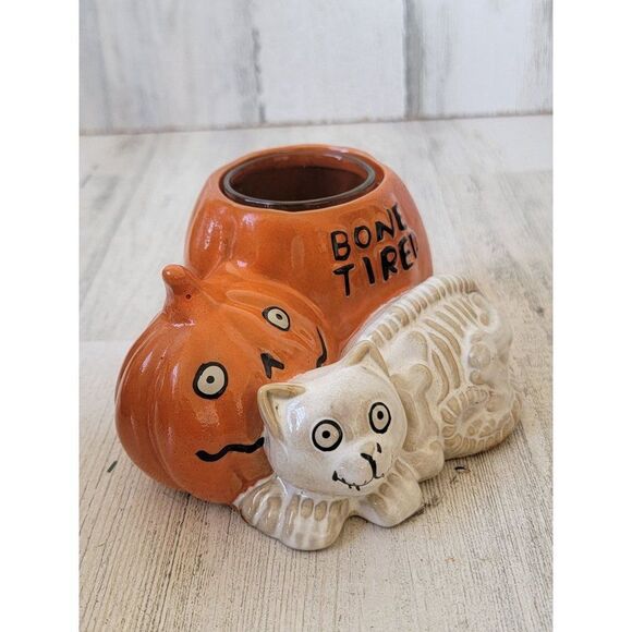 Yankee Candle Boney Bunch bone tired Halloween tea light holder - Picture 2 of 8